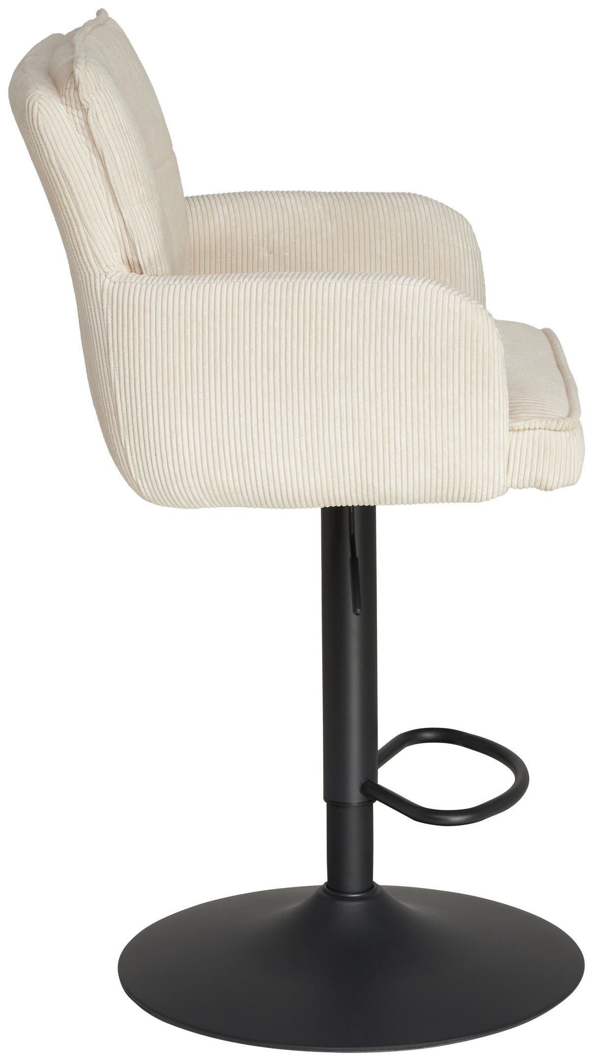 BARHOCKER in Metall, Textil Schwarz, Beige  - Beige/Schwarz, KONVENTIONELL, Textil/Metall (57/100-121/57cm) - MID.YOU