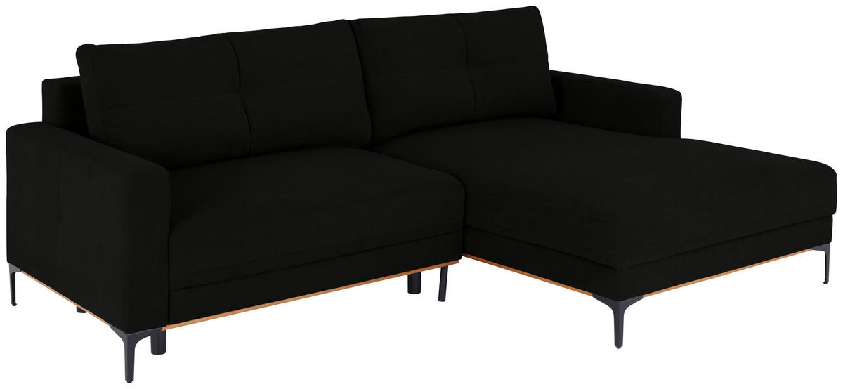 ECKSOFA in Schwarz  - Schwarz, Modern, Textil/Metall (238/162cm) - Ondega