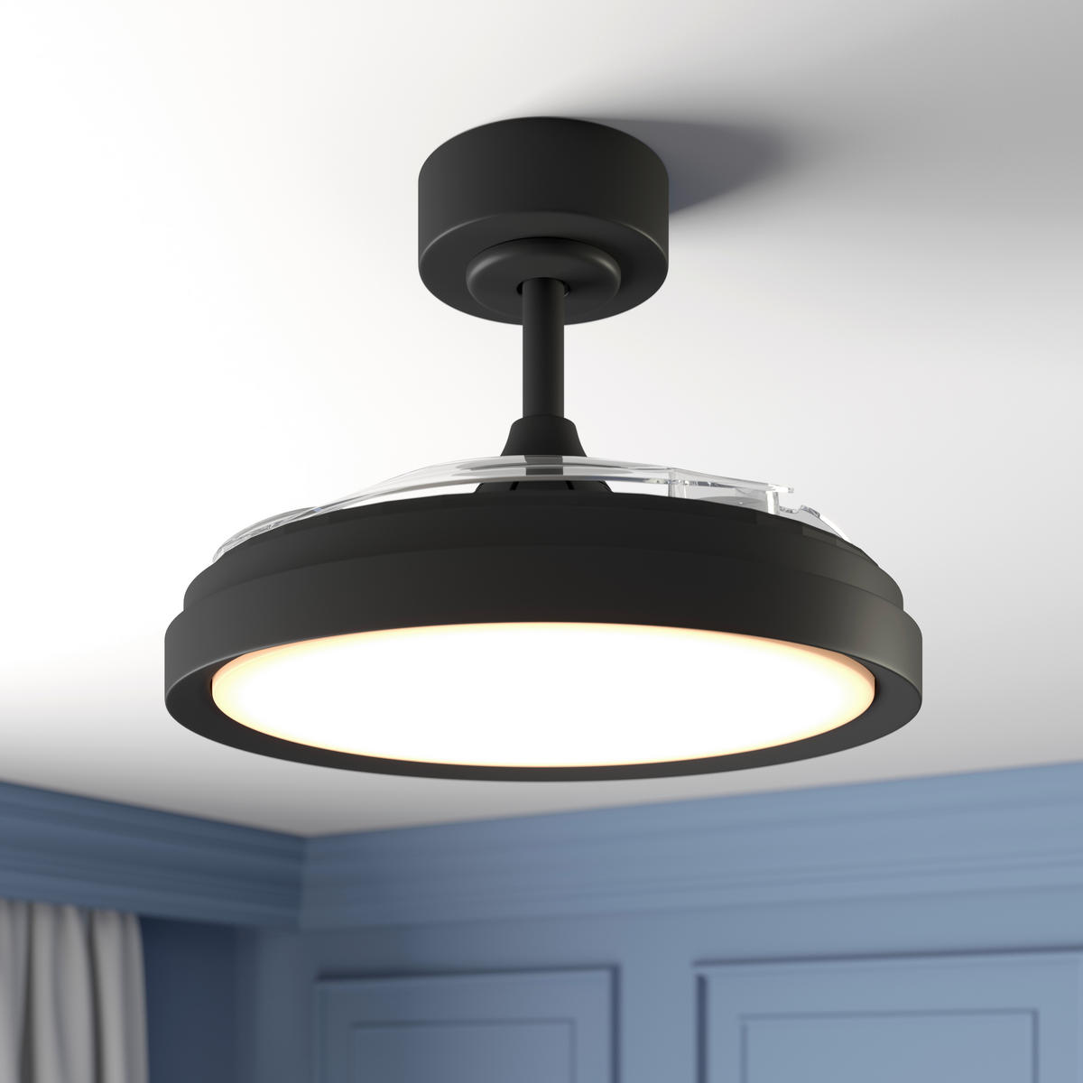 DECKENVENTILATOR - Transparent/Schwarz, Basics, Kunststoff/Metall (91/32,1cm) - Mican