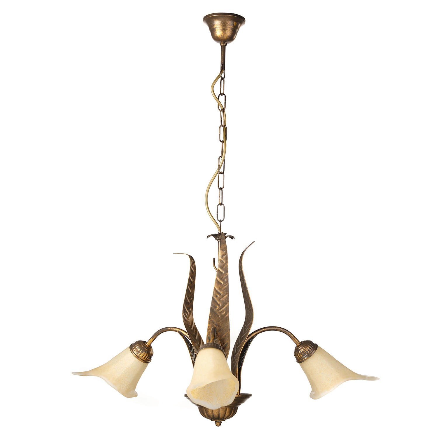 KRONLEUCHTER 65/65/100 cm   - Bronzefarben, KONVENTIONELL, Glas/Metall (65/65/100cm)