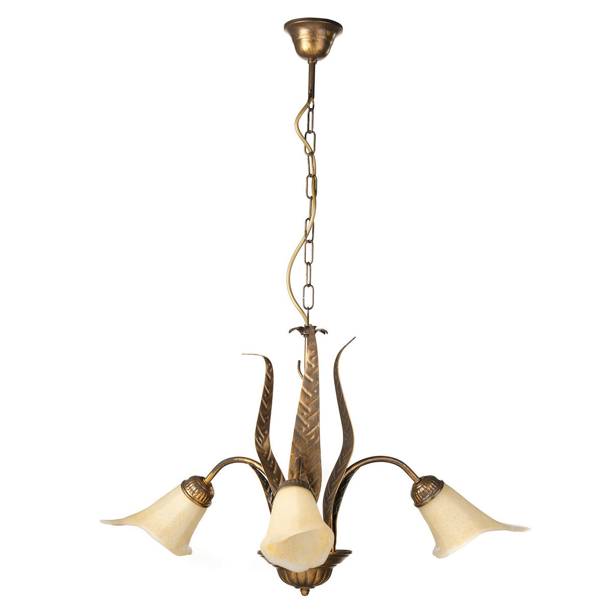 KRONLEUCHTER 65/65/100 cm   - Bronzefarben, KONVENTIONELL, Glas/Metall (65/65/100cm)