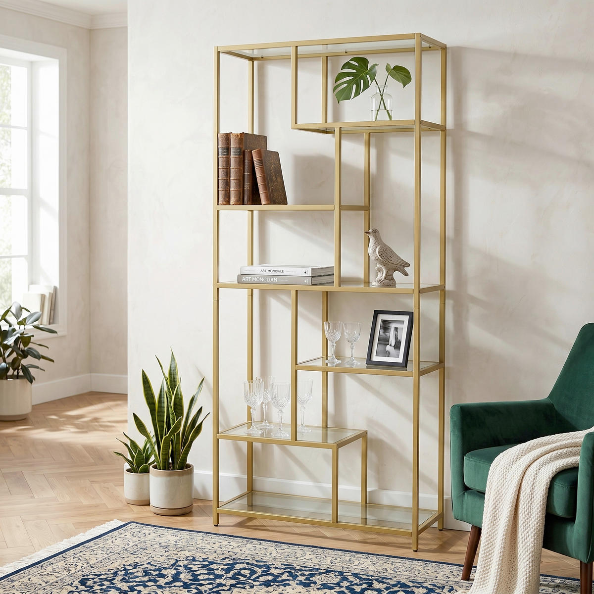REGAL Goldfarben  - Goldfarben, MODERN, Glas/Metall (80/180/30cm) - MID.YOU
