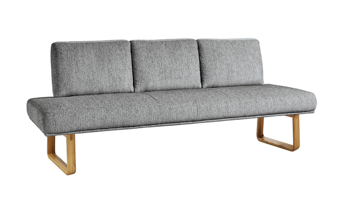 SITZBANK 209/92/78 cm  in Hellgrau  - Eichefarben/Hellgrau, Design, Holz/Textil (209/92/78cm) - Dieter Knoll
