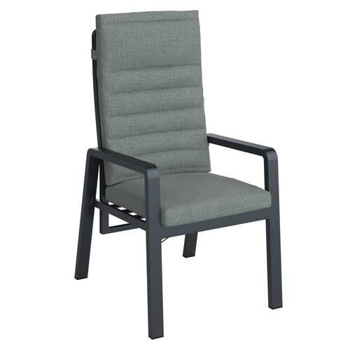 GARTENSESSEL Aluminium Grau, Schwarz  - Schwarz/Grau, MODERN, Textil/Metall (60/110/72cm) - Ambia Garden