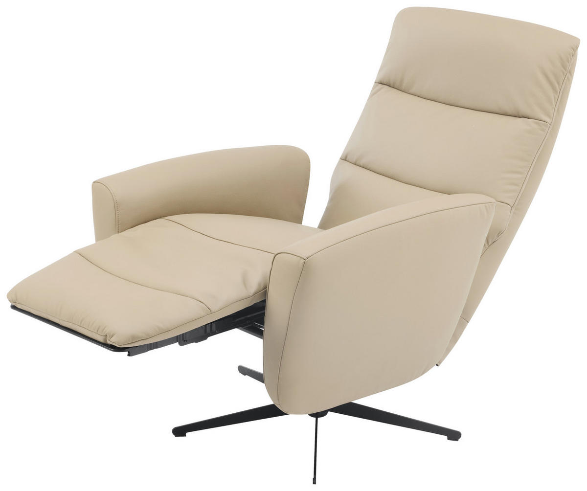 RELAXAČNÍ KŘESLO, textil, kůže, šedohnědá - černá/šedohnědá, Design, kov/textil (76/112/80cm) - Livetastic
