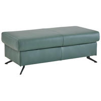 HOCKER in Leder Opal  - Opal/Schwarz, Design, Leder/Metall (130/46/65cm) - Beldomo Premium