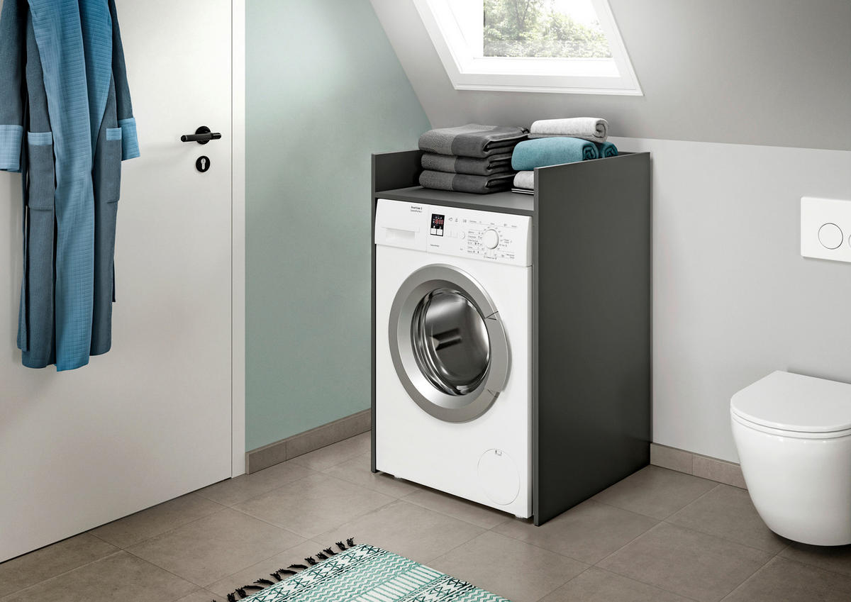 WASCHMASCHINENSCHRANK 66/101/60 cm Anthrazit  - Weiss/Anthrazit, Basics, Holzwerkstoff/Kunststoff (66/101/60cm) - MID.YOU