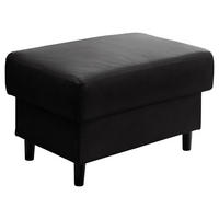 HOCKER Lederlook Schwarz  - Schwarz, MODERN, Holz/Textil (76/46/55cm) - Livetastic