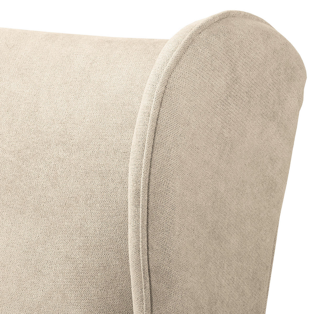 OHRENSESSEL in Mikrofaser Creme  - Creme/Naturfarben, Design, Holz/Textil (87/105/90cm) - Livetastic