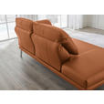 RÉCAMIERE in Echtleder Cognac  - Chromfarben/Cognac, Design, Leder/Metall (209/85-109/95-16cm) - Dieter Knoll