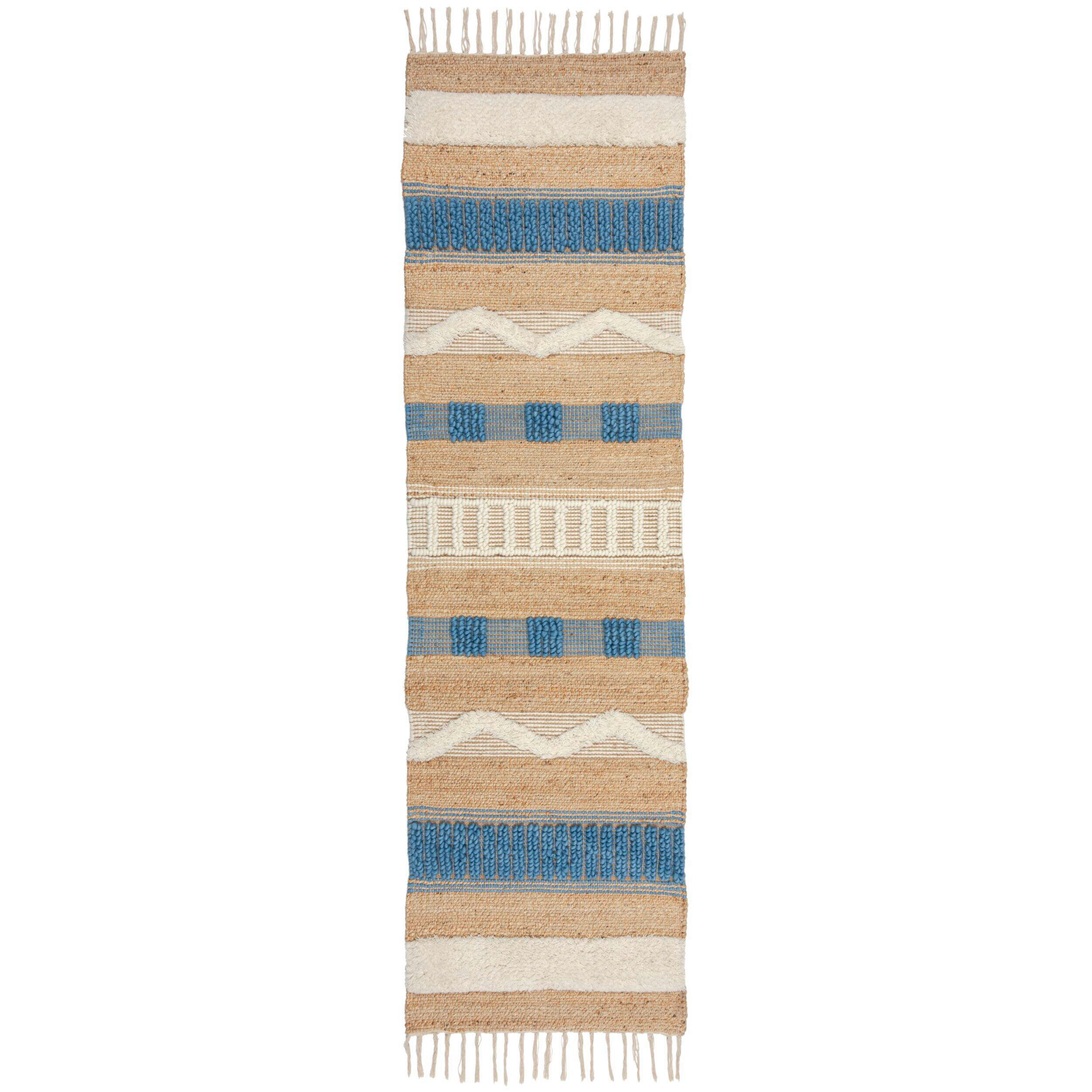 Flair Rugs Läufer Blau, Natur 60x230 cm