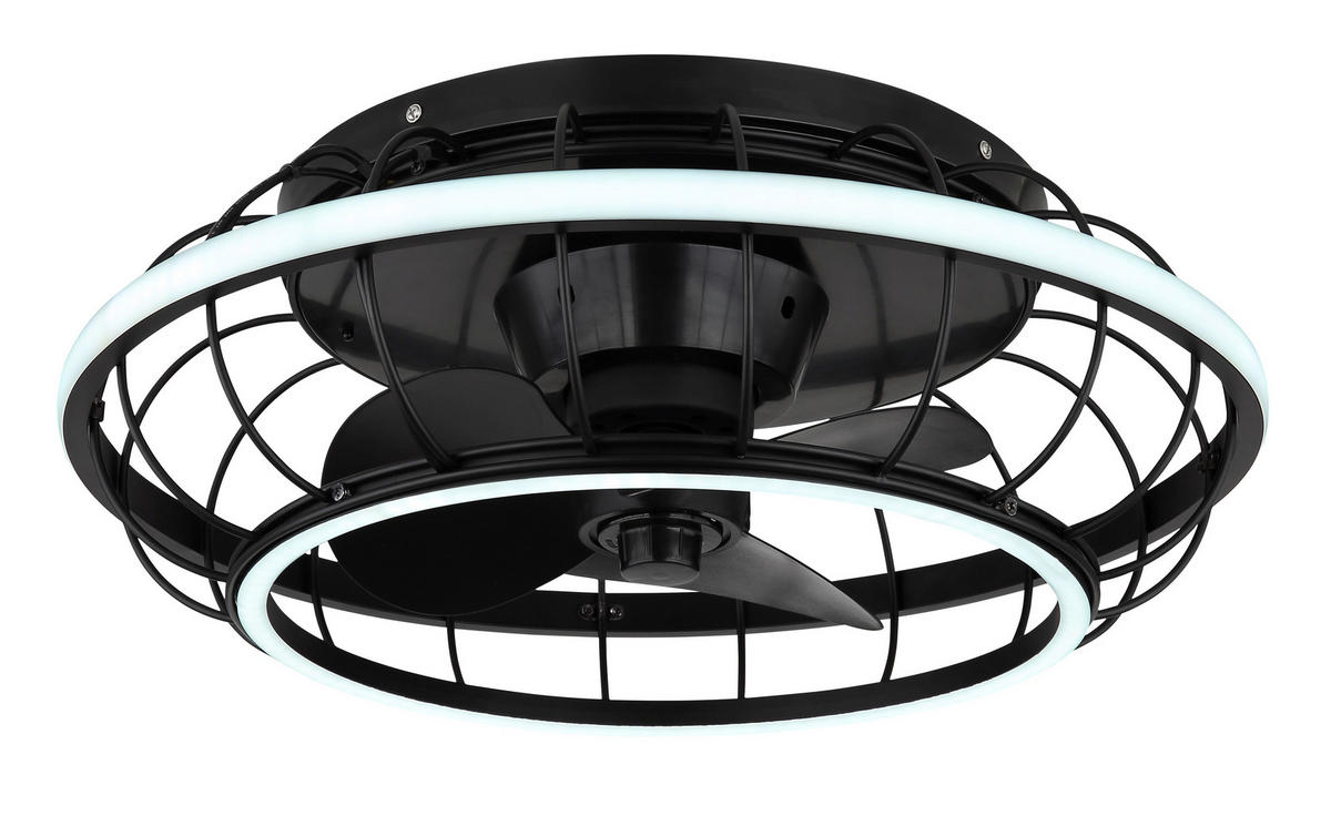 STROPNÍ VENTILÁTOR, 50/18 cm  - černá/opál, Design, kov/plast (50/18cm) - Globo