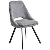 STUHL Cord Grau  - Schwarz/Grau, Design, Textil/Metall (48/85/56cm) - Carryhome