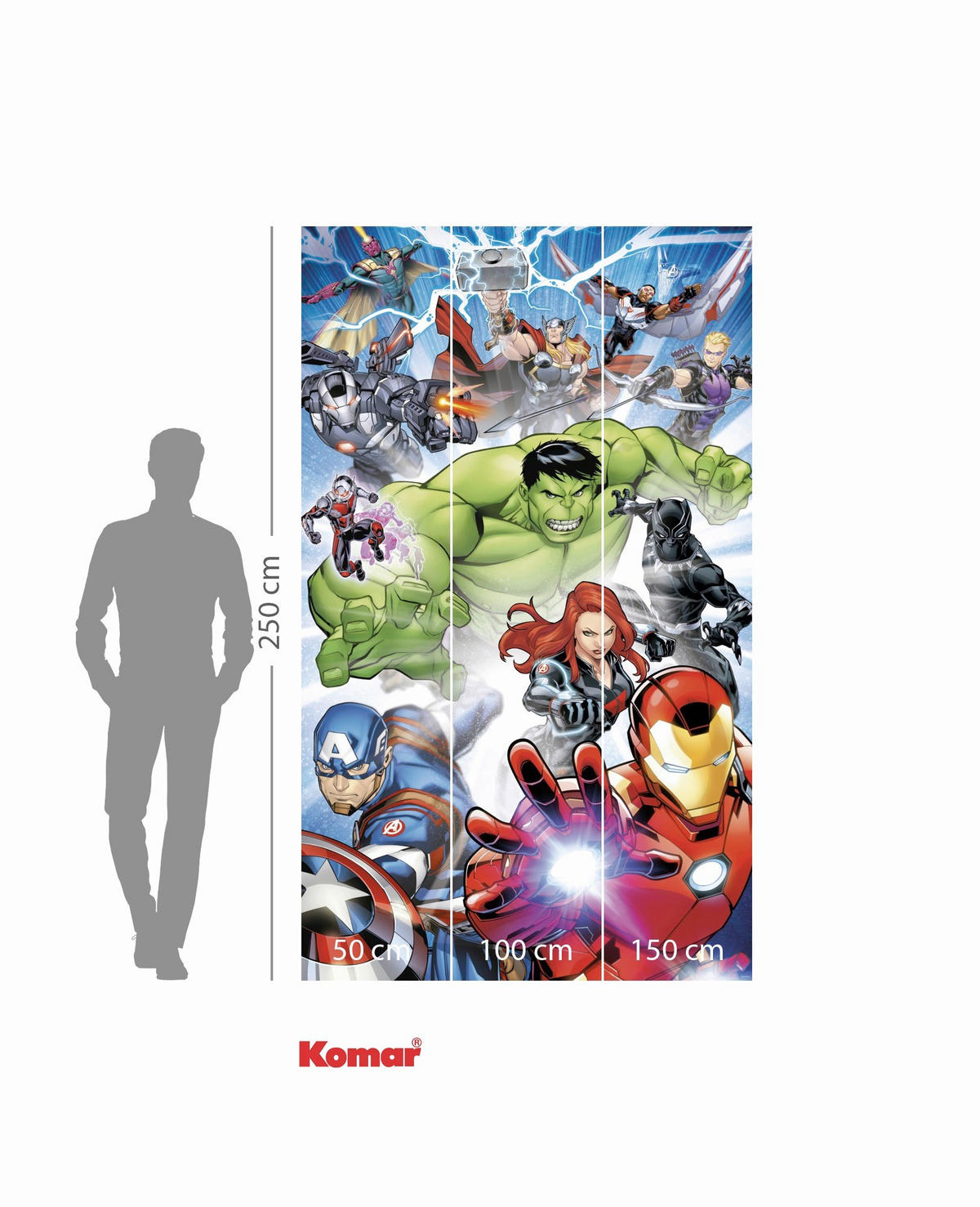 FOTOTAPETE AVENGERS PROTECT  - Naturfarben, Design, Textil (150/250cm) - Marvel