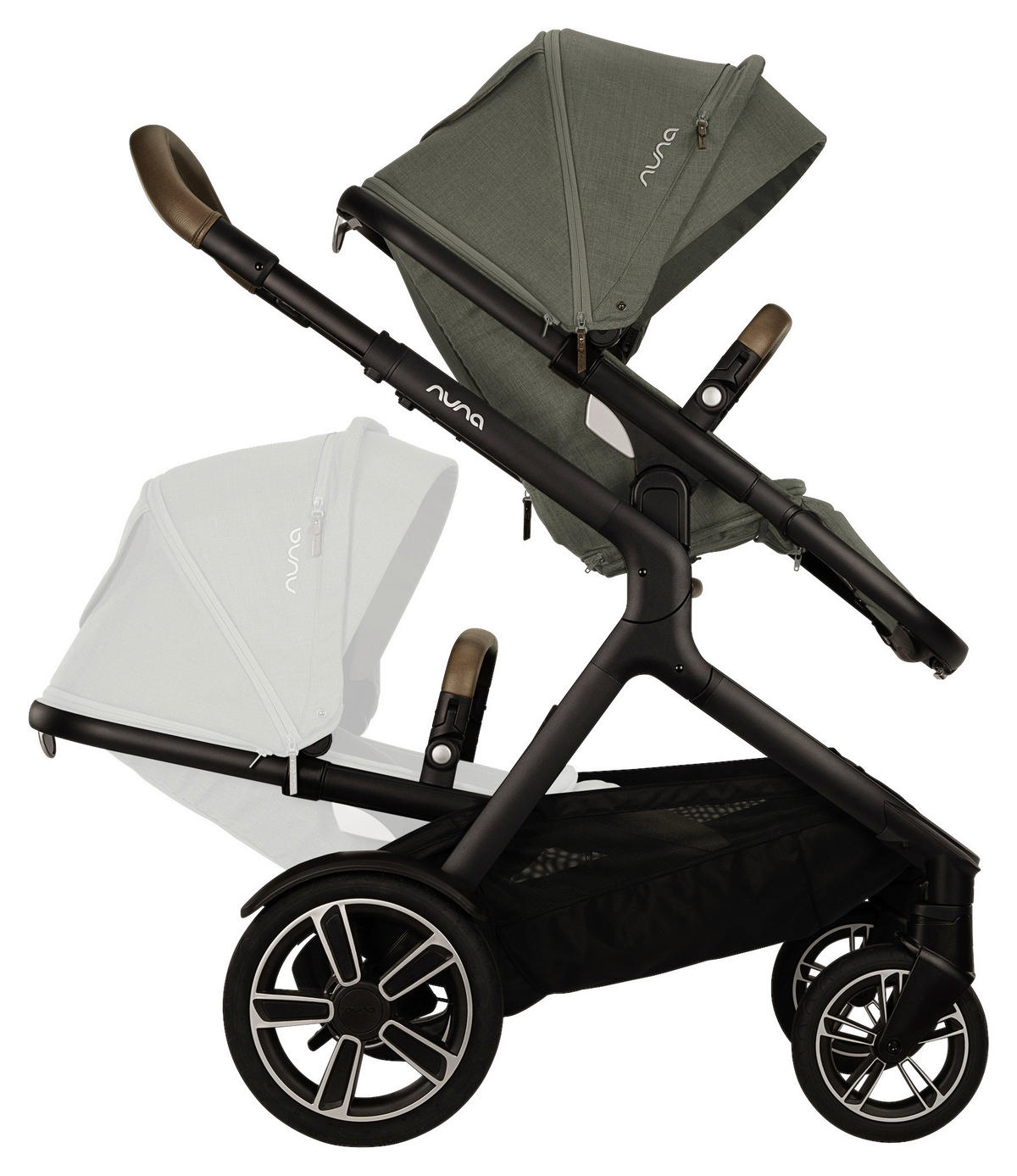 GESCHWISTERWAGEN DEMI NEXT  - Schwarz/Grün, Basics, Textil/Metall (98/62/112cm) - Nuna