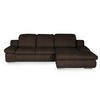 ECKSOFA in Chenille Braun  - Chromfarben/Braun, Design, Textil/Metall (286/165cm) - Livetastic