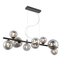 LED-HÄNGLAMPA Riha 86/36/120 cm  - svart, Design, metall/glas (86/36/120cm) - Globo