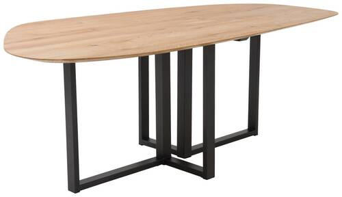 ESSTISCH Asteiche massiv organisch Eichefarben  - Eichefarben/Anthrazit, Design, Holz/Metall (220/115/76cm) - Bert Plantagie