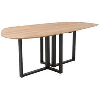 ESSTISCH Asteiche massiv oval Eichefarben  - Eichefarben/Anthrazit, Design, Holz/Metall (220/115/76cm) - Bert Plantagie