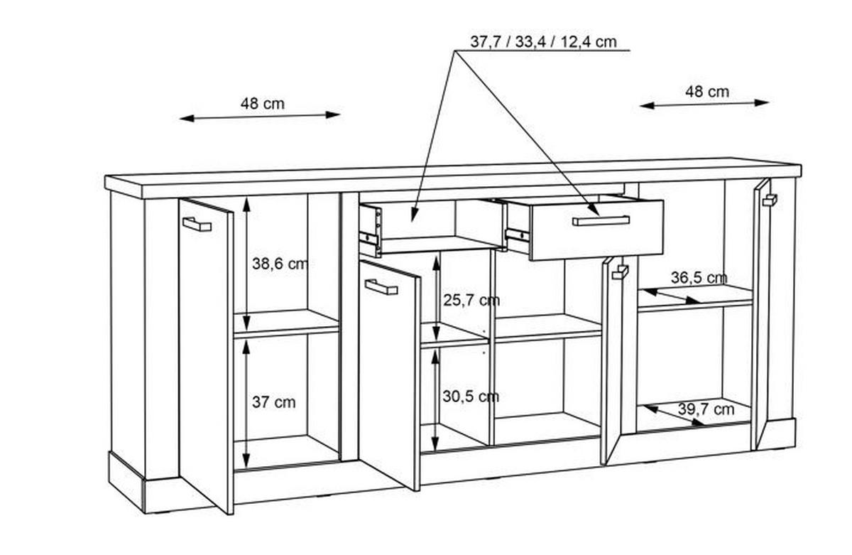 COMODĂ JOASĂ 212,9/90,3/41,3 cm  - Design (212,9/90,3/41,3cm) - Cantus