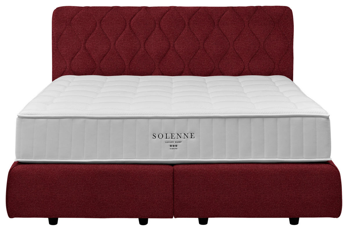 BOXSPRINGBETT 180/200 cm  in Rot  - Rot/Schwarz, Design, Kunststoff/Textil (180/200cm) - Johann Jakob