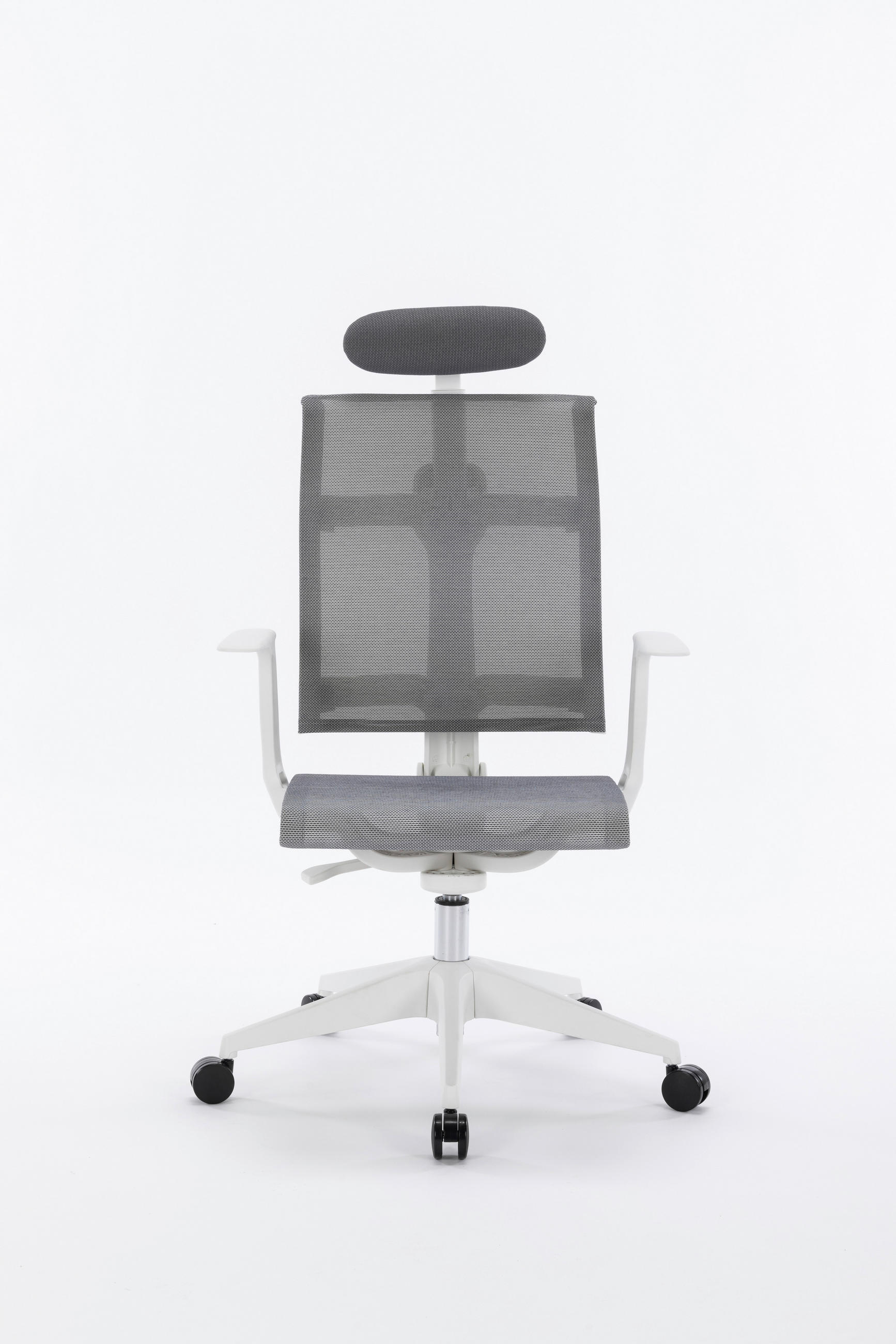 CHEFSESSEL Netzbespannung Weiß, Hellgrau  - Hellgrau/Weiß, KONVENTIONELL, Kunststoff/Textil (64/108-117,5/64cm) - Boxxx