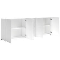 KOMODA, bela, visoki sijaj  - črna/bela, Design, umetna masa/leseni material (225/79/38cm) - home24