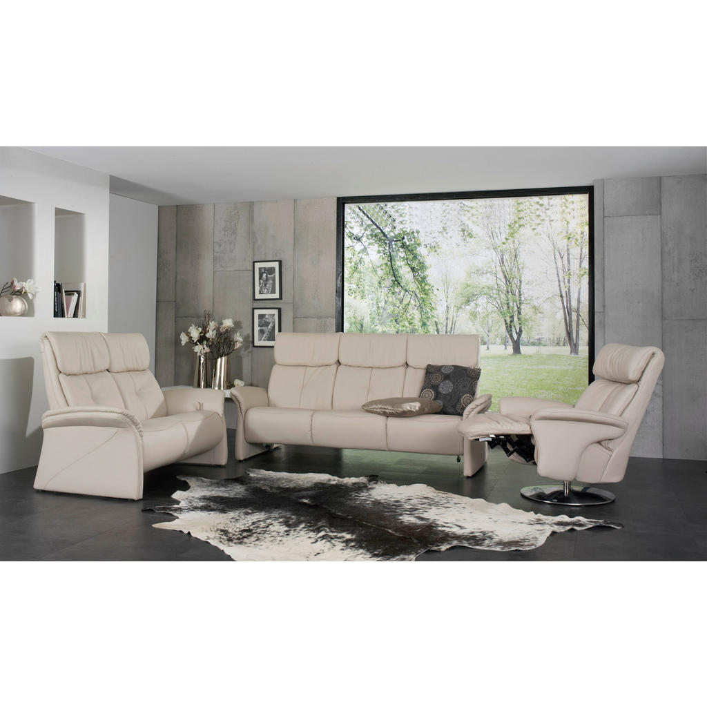 Thumbnail - Himolla Komfortklass 2-Sitzer-Sofa Heimkino, Creme, Leder, Echtleder, Longlife-Leder, Uni, 152x107x91 cm, Blauer Engel, ...
