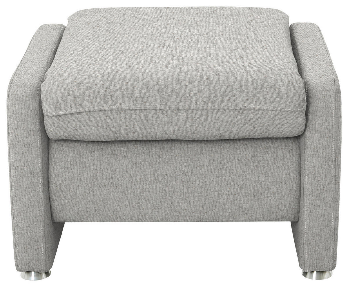 HOCKER in Textil Ecru  - Ecru/Alufarben, KONVENTIONELL, Textil/Metall (67/44/58cm) - Beldomo Comfort