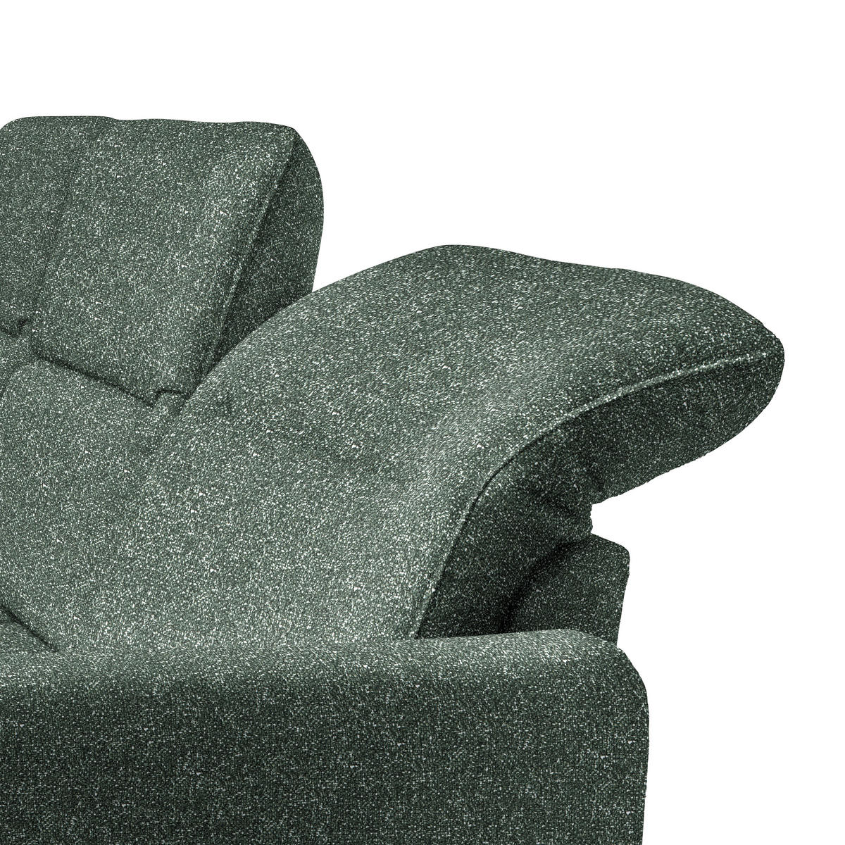 ECKSOFA Grün Plüsch  - Schwarz/Grün, KONVENTIONELL, Textil/Metall (190/254cm) - Livetastic