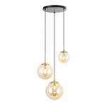 HÄNGELEUCHTE 46/40/120 cm  - Goldfarben/Bernsteinfarben, Trend, Glas/Metall (46/40/120cm) - Novel