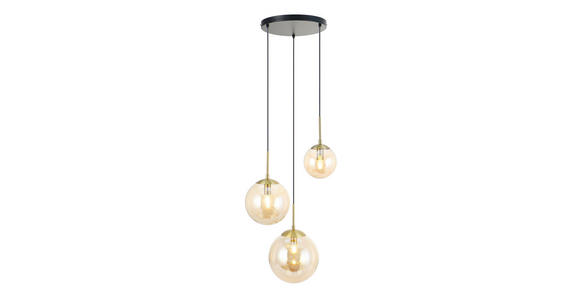 HÄNGELEUCHTE 46/40/120 cm - Goldfarben/Bernsteinfarben, Trend, Glas/Metall (46/40/120cm) - Novel