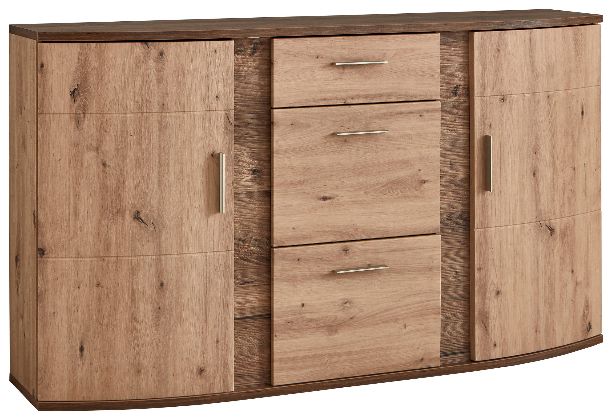 SIDEBOARD  in 163,7/94/40,4 cm  - Eichefarben/Alufarben, Design, Holzwerkstoff/Kunststoff (163,7/94/40,4cm) - Xora