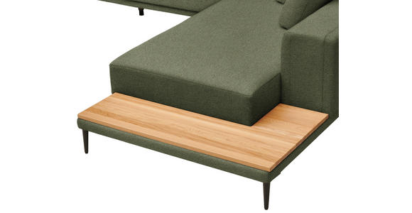 ECKSOFA  in Leinwand Grün  318/271 cm  - Schwarz/Grün, Design, Textil/Metall (318/271cm) - Belluti