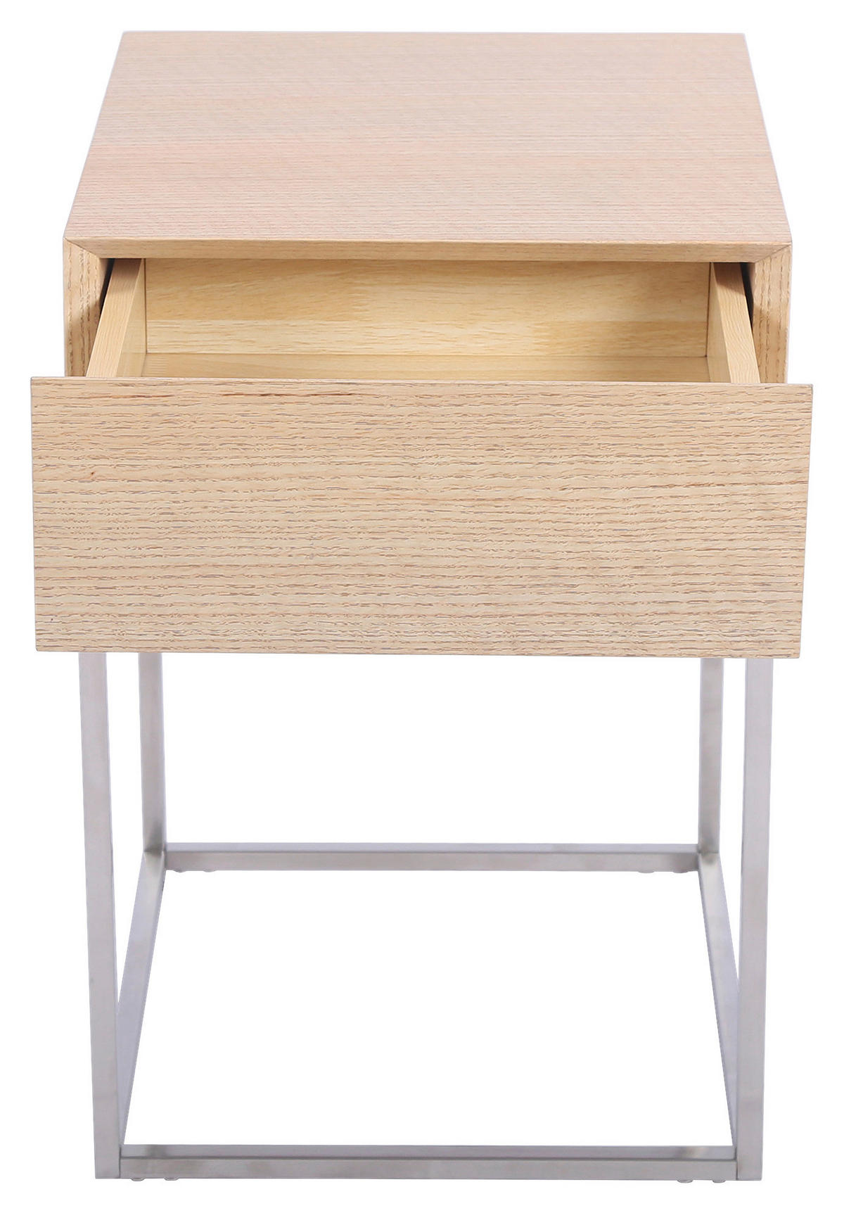 NACHTKÄSTCHEN in furniert Eiche Silberfarben, Eichefarben  - Eichefarben/Silberfarben, Basics, Holz/Holzwerkstoff (40/62/40cm) - Xora