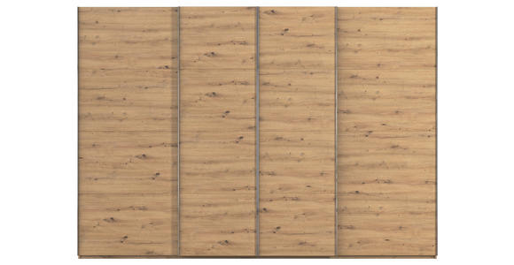 SCHWEBETÜRENSCHRANK 316/235/68 cm 4-türig Eiche Artisan  - Chromfarben/Eiche Artisan, Design, Holzwerkstoff/Metall (316/235/68cm) - Novel