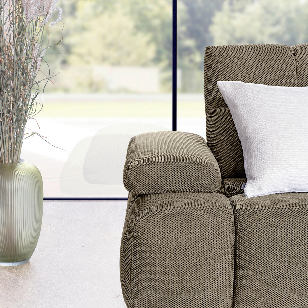 ECKSOFA Struktur Beigebraun  - Beigebraun/Schwarz, Design, Kunststoff/Textil (313/233cm) - Belluti