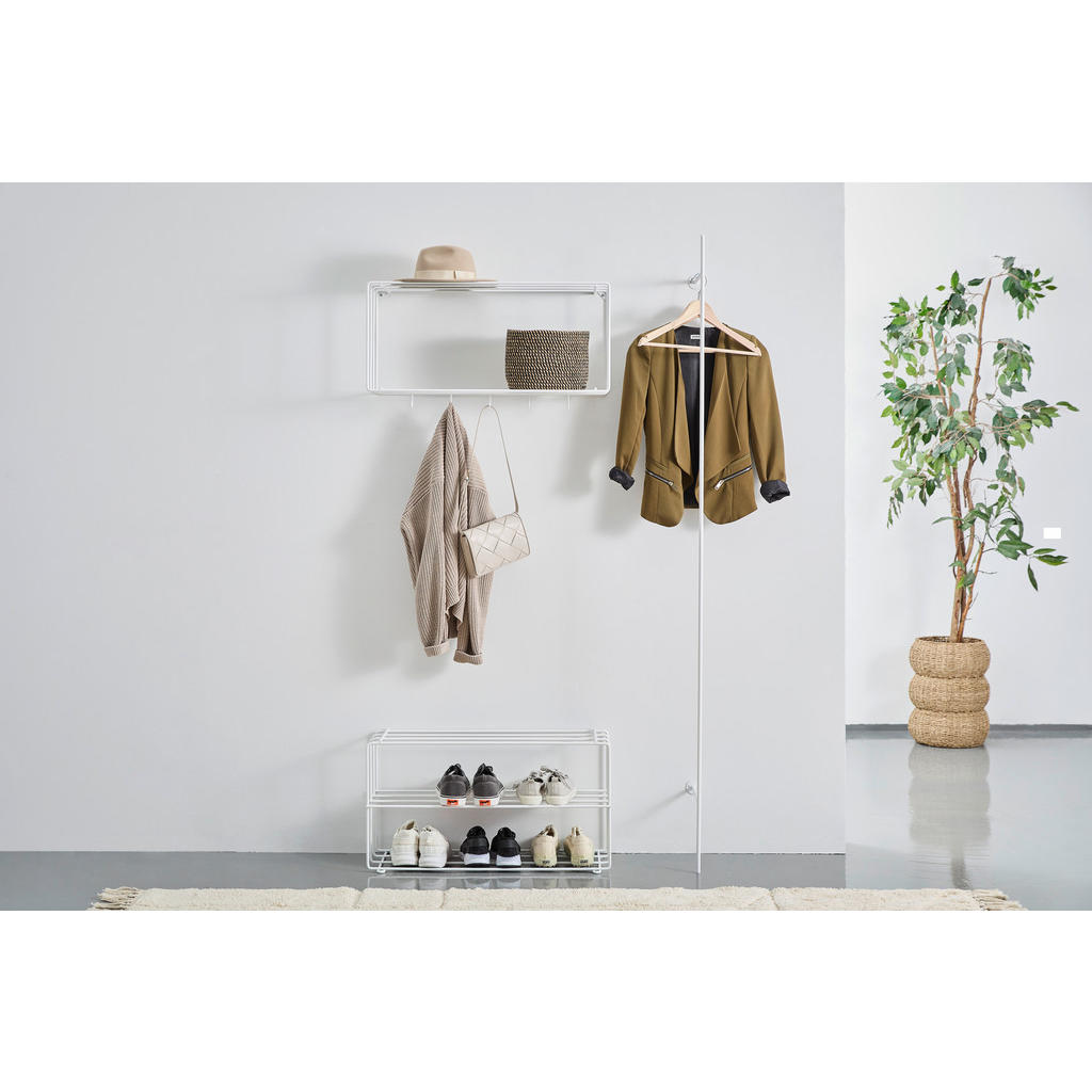 Thumbnail - Livetastic Wandgarderobe Stabilo Garderobe, Weiß, Metall, 73x38x26 cm, Hutablage, Garderobe, Garderobenleisten & Gardero...