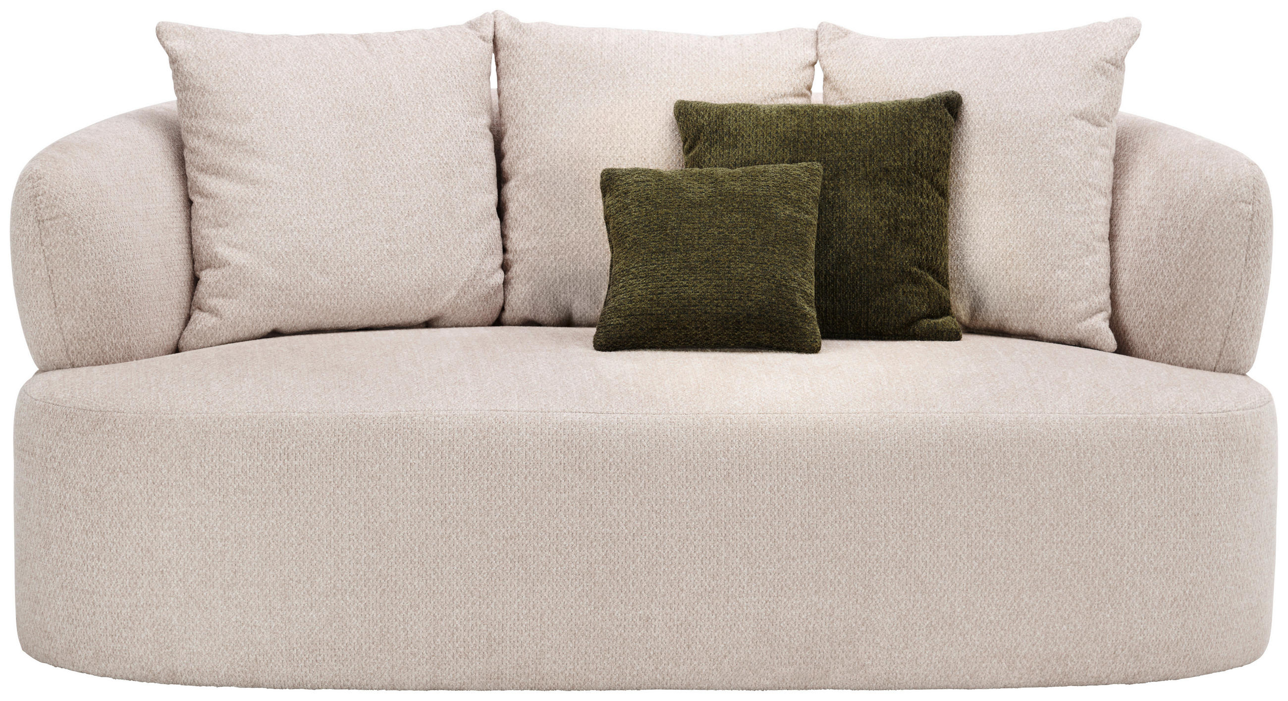 2-SITZER-SOFA Chenille Beige  - Dunkelgrün/Beige, MODERN, Kunststoff/Textil (177/86/105cm) - Hom`in
