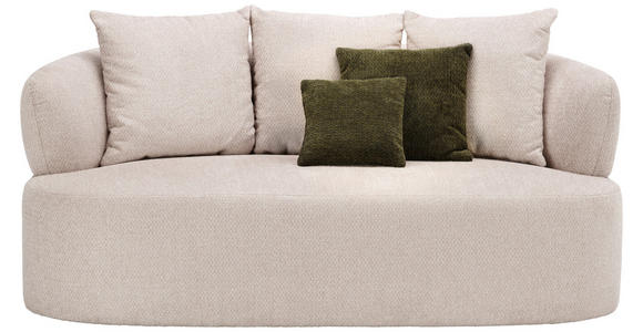 2-SITZER-SOFA  in Chenille Beige  - Dunkelgrün/Beige, MODERN, Kunststoff/Textil (177/86/105cm) - Hom`in