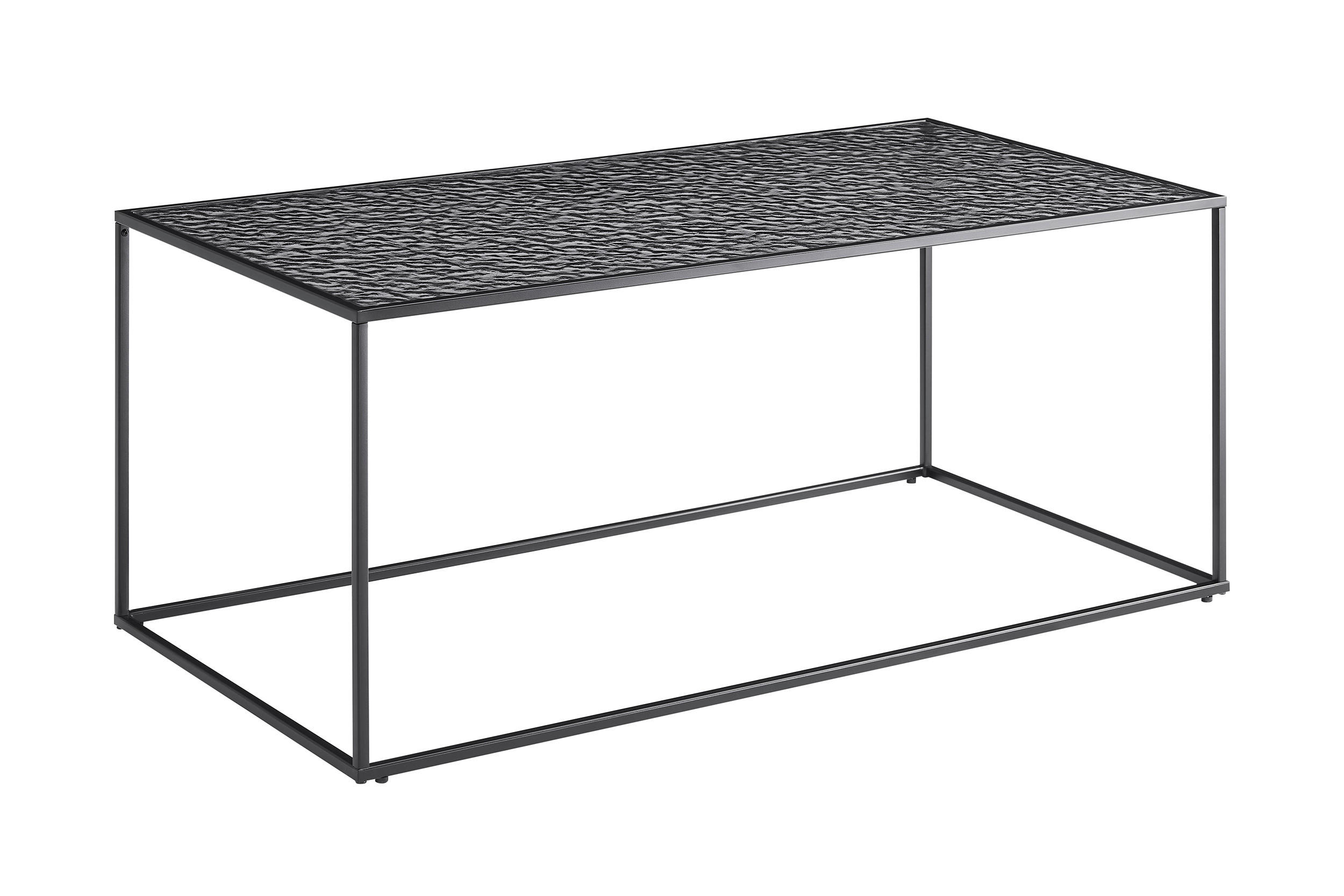 COUCHTISCH Rauchglas 110/55/45 cm rechteckig Schwarz  - Schwarz, Design, Glas/Metall (110/55/45cm) - Livetastic
