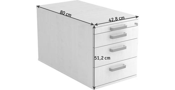 ROLLCONTAINER 42,8/51,2/80 cm  - Schwarz/Alufarben, KONVENTIONELL, Holzwerkstoff/Kunststoff (42,8/51,2/80cm) - Venda