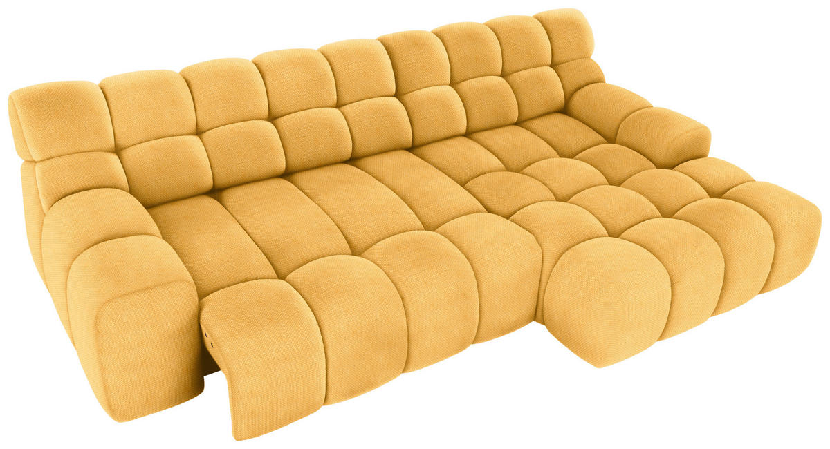 Ecksofa inl. Funktion Gelb Webstoff  - Gelb/Schwarz, MODERN, Kunststoff/Textil (297/180cm) - Welnova