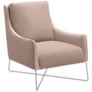 SESSEL in Leder Altrosa - Chromfarben/Altrosa, Design, Leder/Metall (69/84/89cm) - Natuzzi Editions