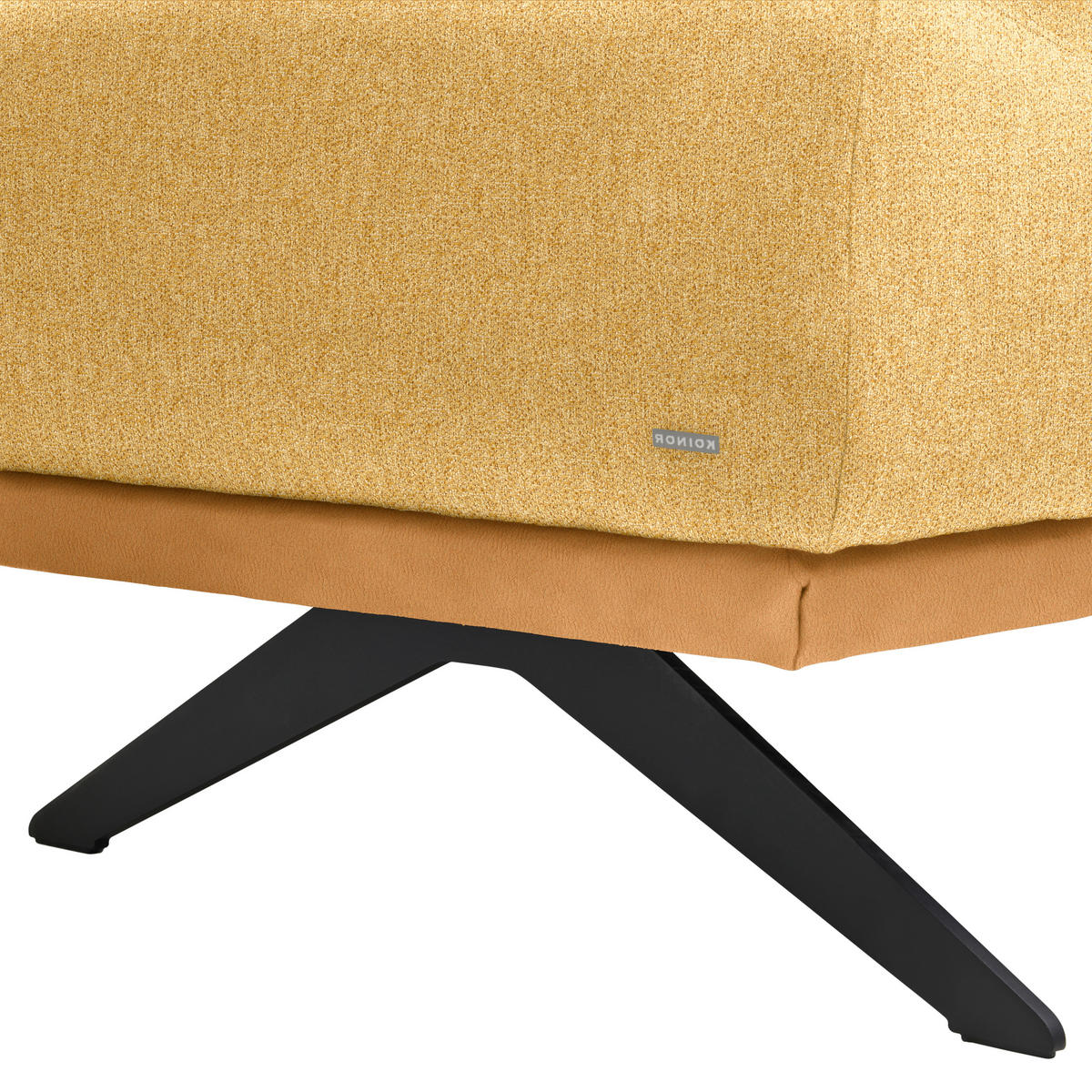 ECKSOFA  in Chenille, Flachgewebe Gelb  270/239 cm  - Gelb/Schwarz, Design, Textil/Metall (270/239cm) - Koinor