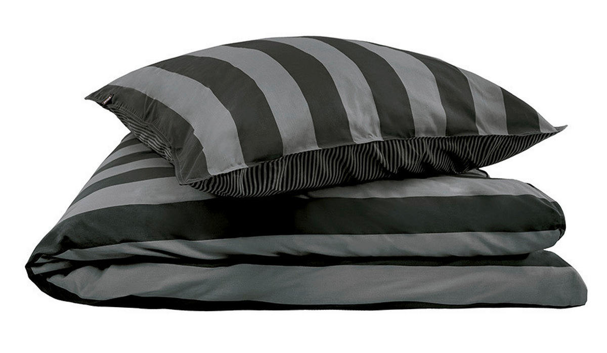 WENDEBETTWÄSCHE SW-Panel Perkal 135/200 cm  - Anthrazit/Schwarz, Design, Textil (135/200cm) - Schöner Wohnen