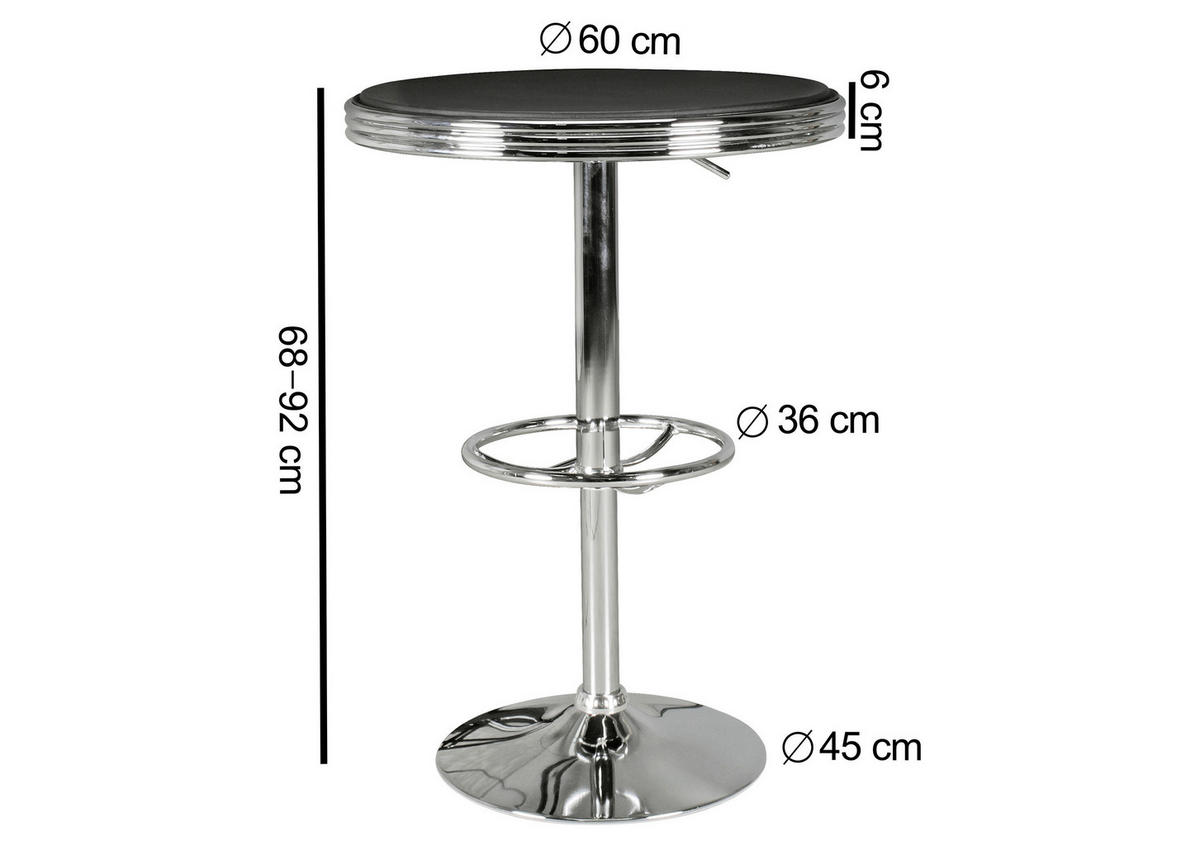 BARSKA MIZA  - srebrne barve, Moderno (60/68cm) - MID.YOU