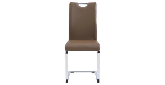 SCHWINGSTUHL in Lederlook - Chromfarben/Braun, Design, Textil/Metall (42/97/55cm) - Carryhome