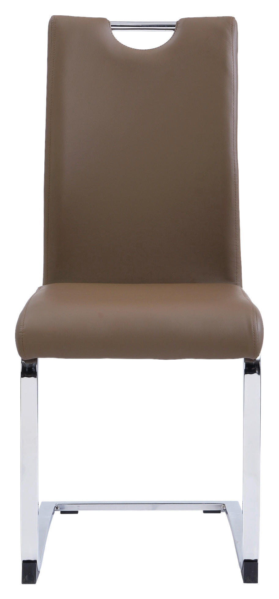 SCHWINGSTUHL  in Lederlook  - Chromfarben/Braun, Design, Textil/Metall (42/97/55cm) - Carryhome