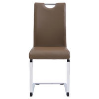 SZÁNKÓTALPAS SZÉK fém, textil barna, krómszínű  - krómszínű/barna, Design, textil/fém (42/97/55cm) - Carryhome